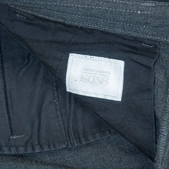United Arrows & Sons Japan Men's Drawstring Trouser Pants in char gray sz 34w - Picture 2 of 8